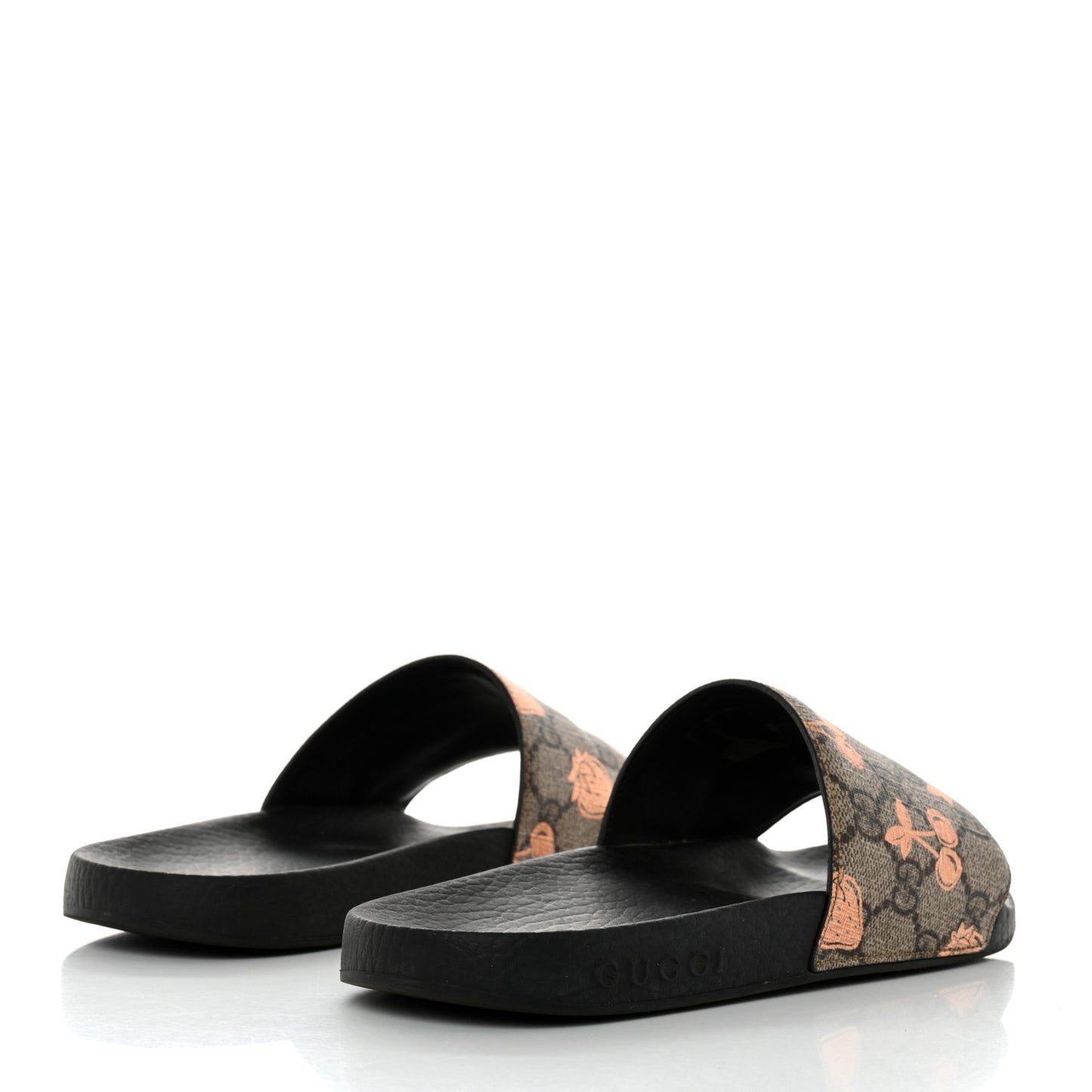 GG Supreme Monogram Berry Womens Slide Sandals 36 Beige Light Copper