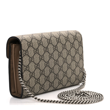Gucci GG Supreme Monogram Mini Dionysus Chain Wallet Beige Taupe 3 of 11