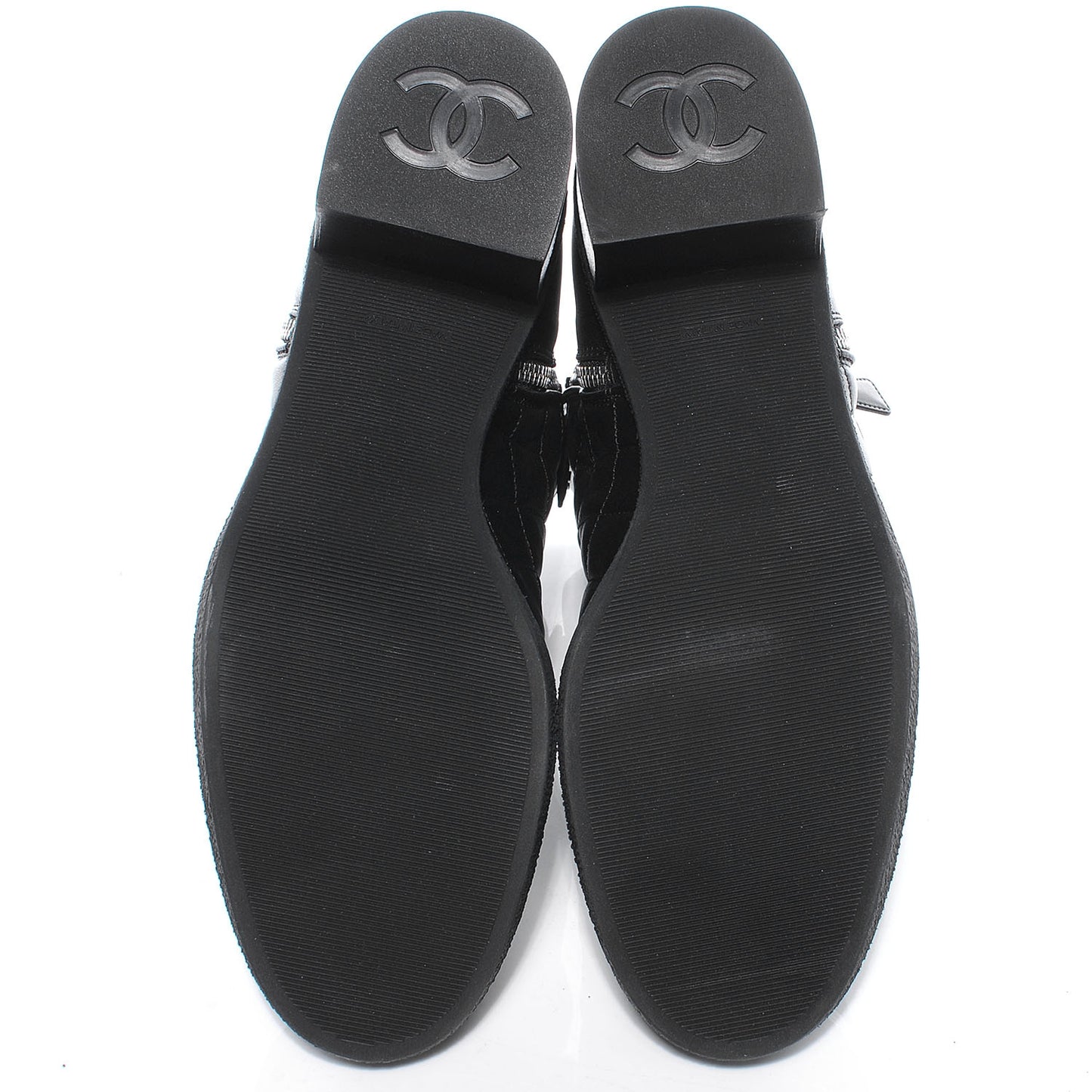 Leather Quilted Cap Toe Boots 41 Black