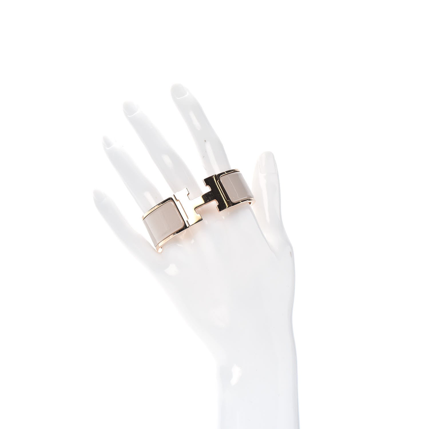 Hermes Enamel Wide Clic Clac H Bracelet PM Beige Rose 2 of 4