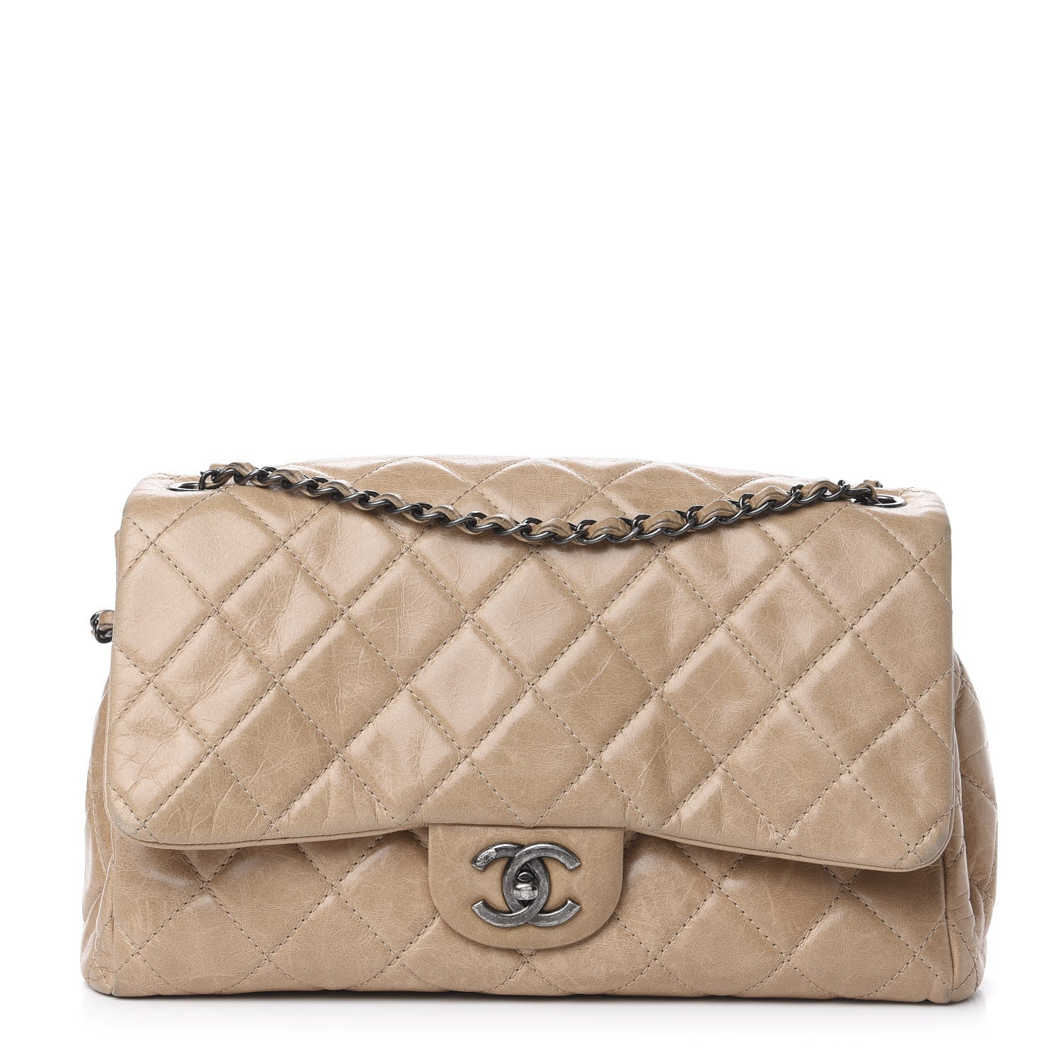 Chanel Glazed Calfskin Quilted Large Coco Soft Flap Beige 1 of 14