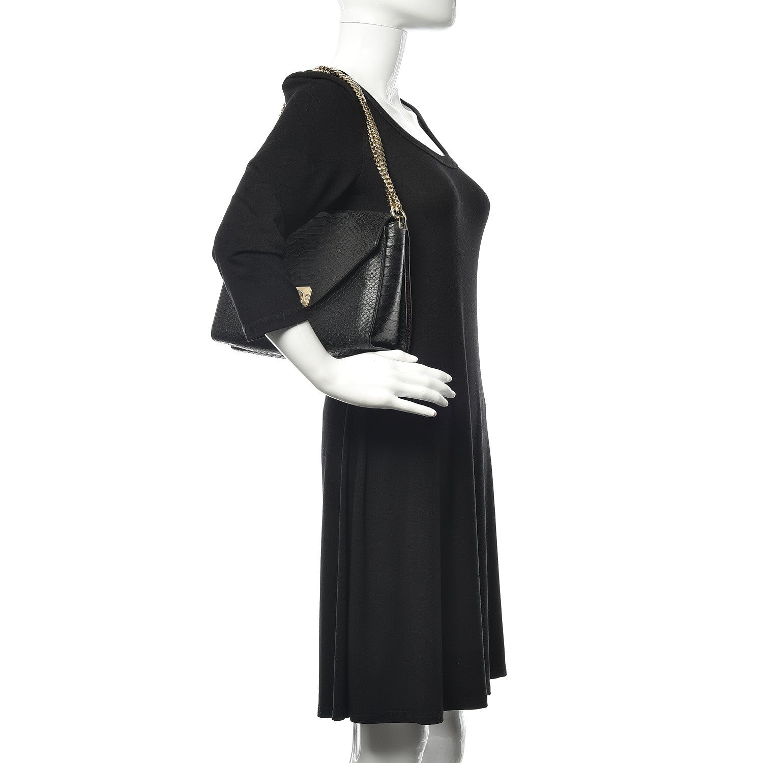 Mulberry Silky Python Calfskin Embossed Reversible Delphie Crossbody Oxblood Black 2 of 15