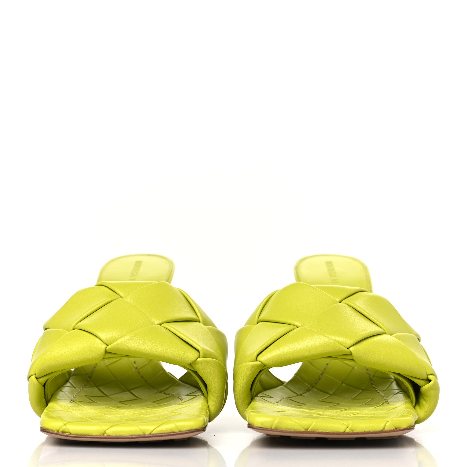 Bottega Veneta Nappa Maxi Intrecciato Lido 90mm Mule Sandals 38.5 Kiwi 2 of 10