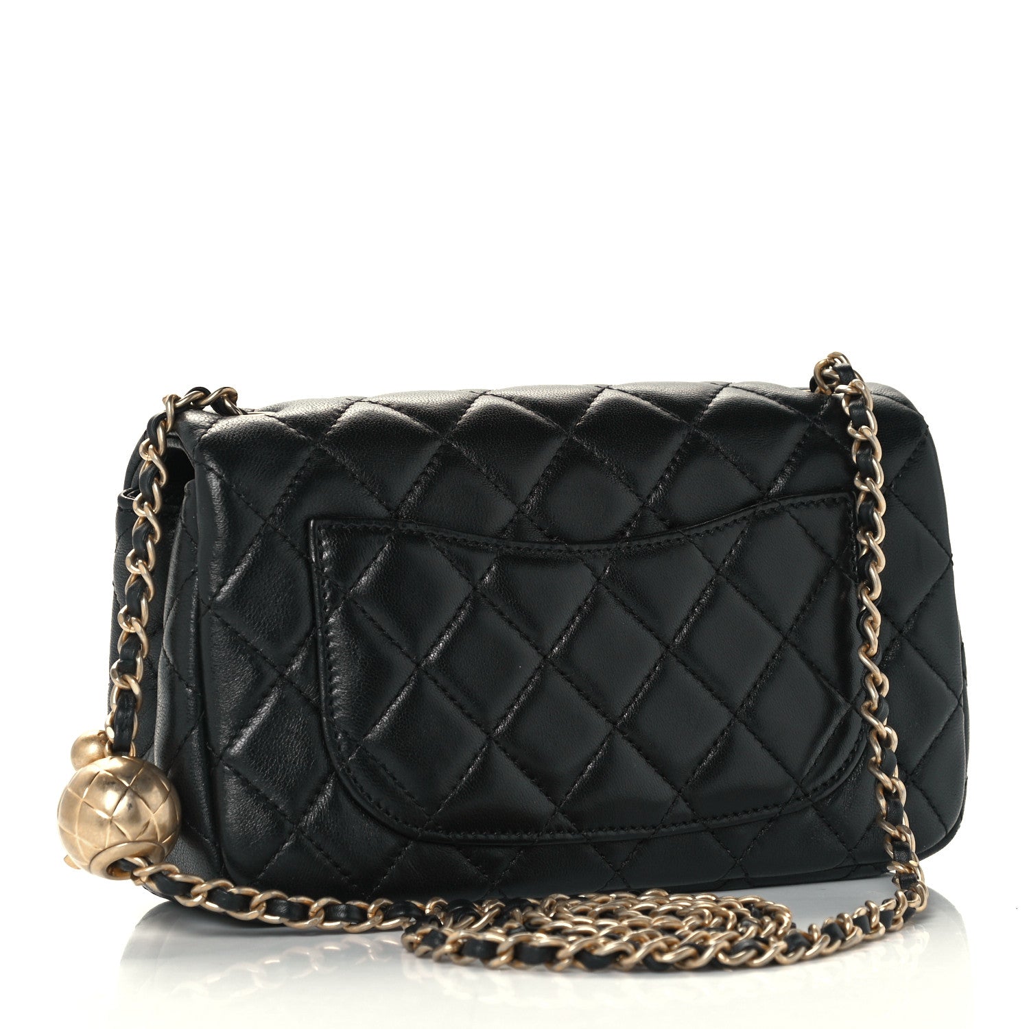 Chanel Lambskin Quilted Mini Rectangular Pearl Crush Flap Black 3 of 12