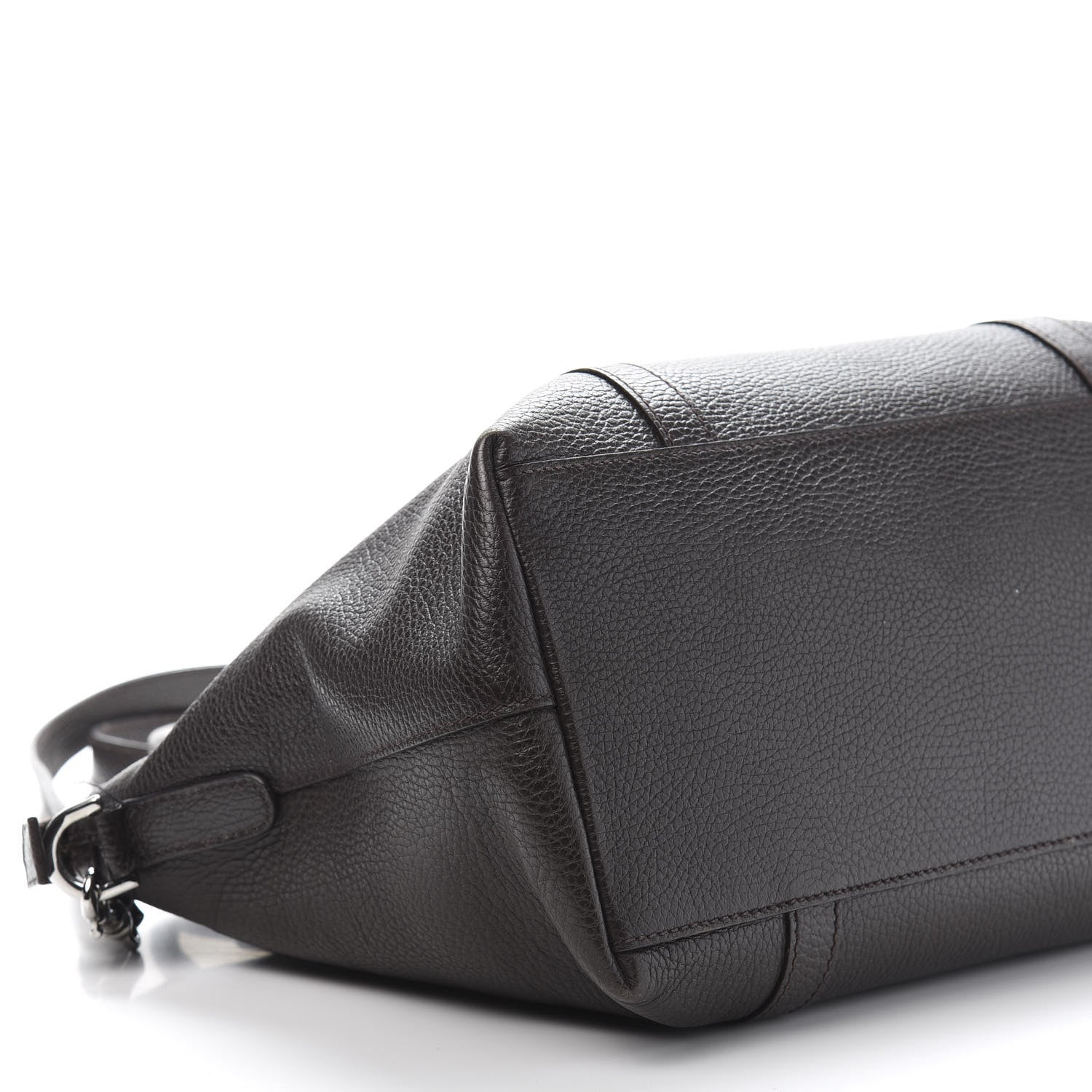Gucci Pebbled Calfskin Medium GG Convertible Dome Satchel Dark Brown 12 of 17