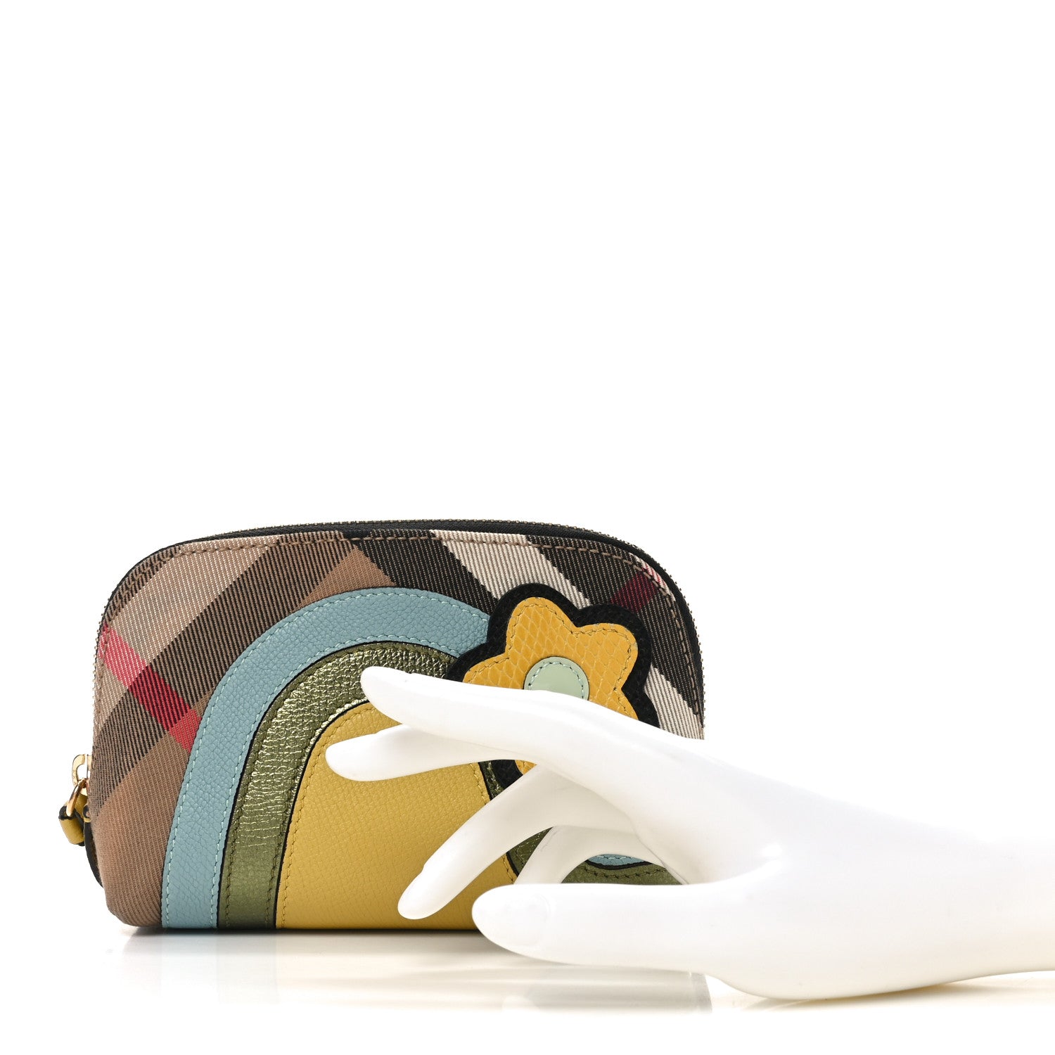 Burberry House Check Pop Elements Small Beauty Cosmetic Pouch Pale Opal 2 of 10