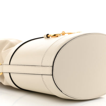 Gucci Azalea Sakai Calfskin Horsebit 1955 Drawstring Bucket Bag Mystic White 9 of 10