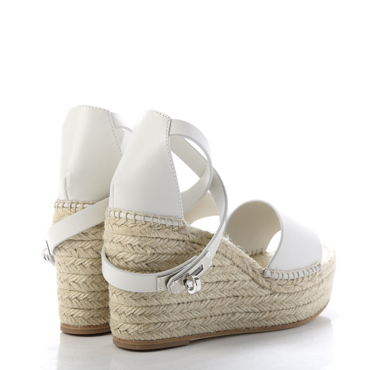 Calfskin Tivoli Espadrille Wedge Sandals 36 White