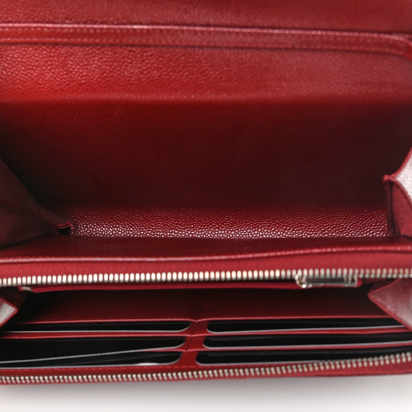 Caviar Quilted Phone Holder Wallet on Removable Chain Red