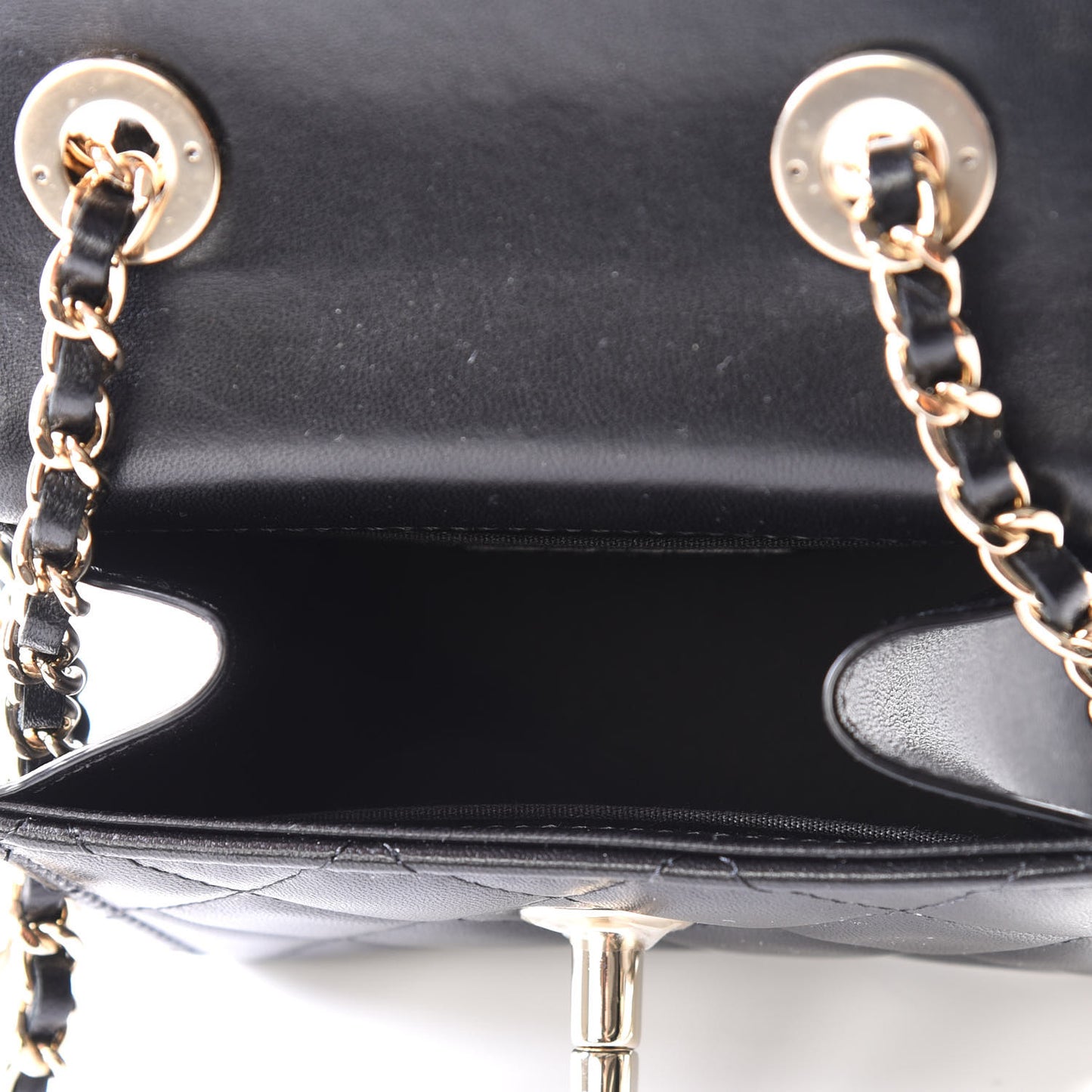 Lambskin Quilted Mini Trendy CC Chain Wallet Black