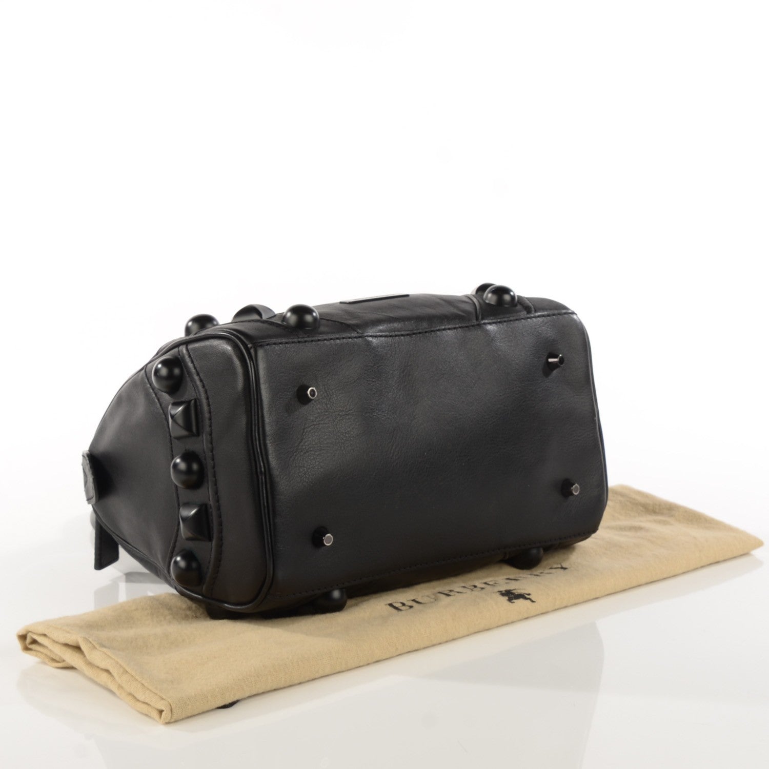 Burberry Calfskin Mega Stud Chester Bowling Bag Black 5 of 10