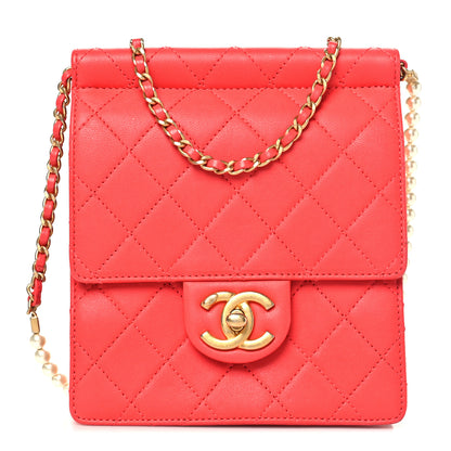 Chanel Goatskin Quilted Chic Pearls Flap Dark Pink 1 of 10