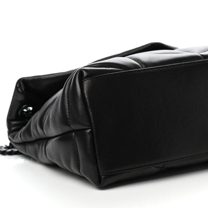 Saint Laurent Lambskin Quilted Small Loulou Puffer Monogram Chain Satchel Black 7 of 9