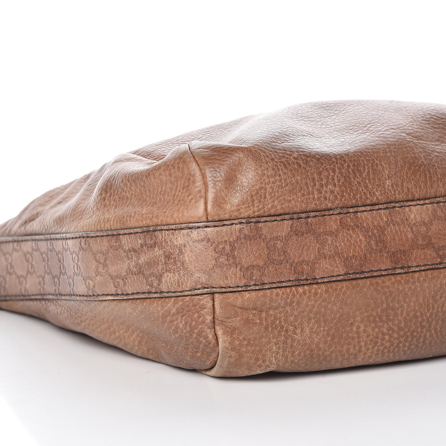 Gucci Pebbled Calfskin Guccissima Medium Bamboo Bar Hobo Light Brown 12 of 17