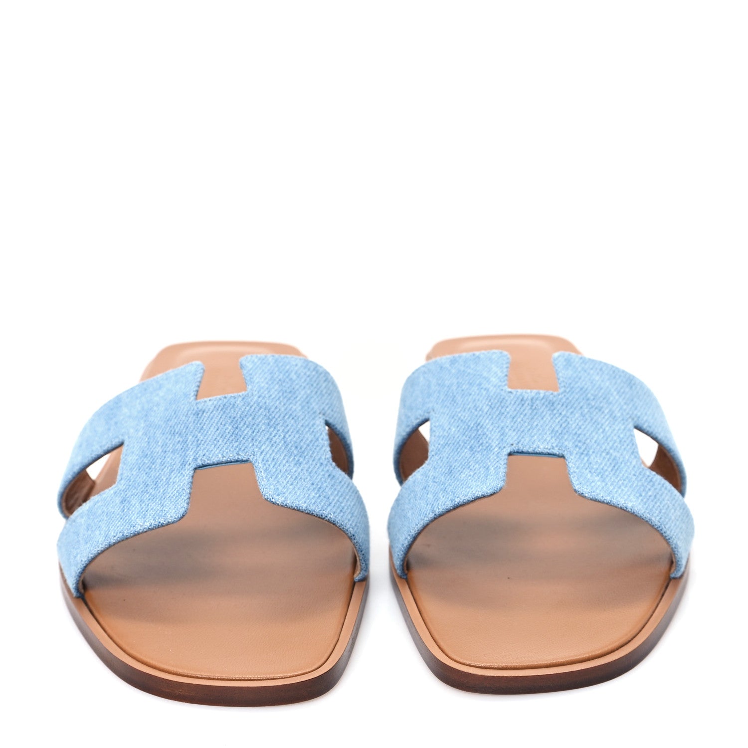 Hermes Denim Canvas Oran Sandals 41 Bleu Clair 2 of 9