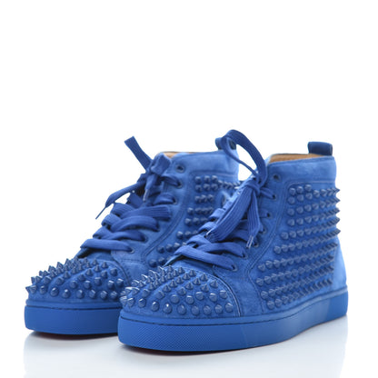 Christian Louboutin Suede Mens Louis Spikes Flat Sneakers 39 Azzurro 3 of 11