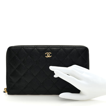 Chanel Caviar Quilted Large Zip Around Organizer Wallet Black 2 of 7