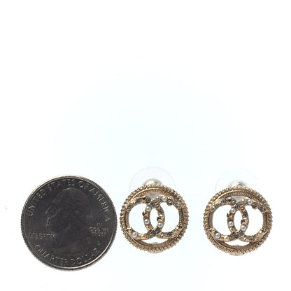 Chanel Pearl Crystal CC Round Earrings Gold 2 of 4