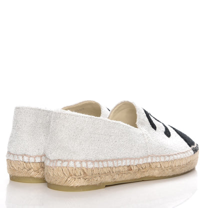 Chanel Fabric CC Espadrilles 37 Silver Black 4 of 10