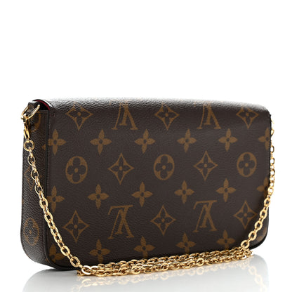 Louis Vuitton Monogram Pochette Felicie Chain Wallet Fuchsia 4 of 17