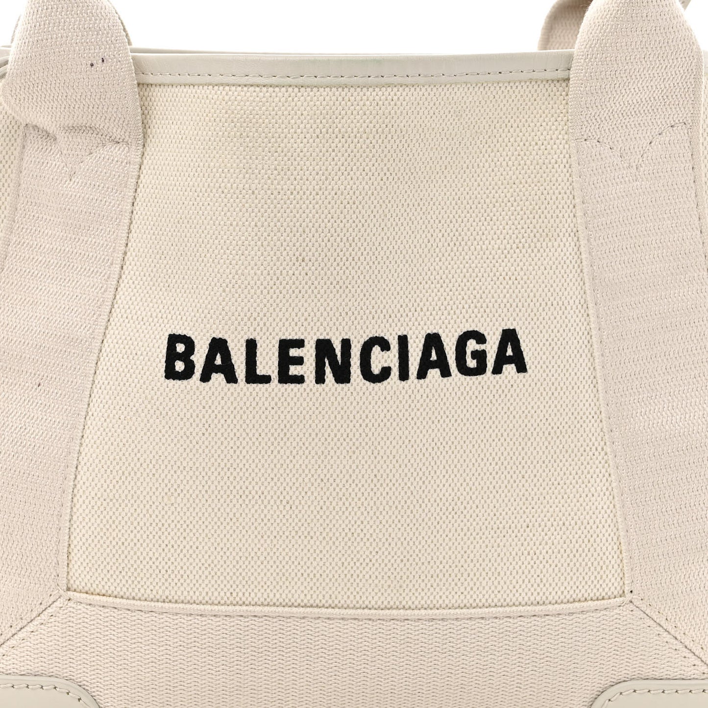 Cotton Canvas Calfskin Navy Cabas XS Natural