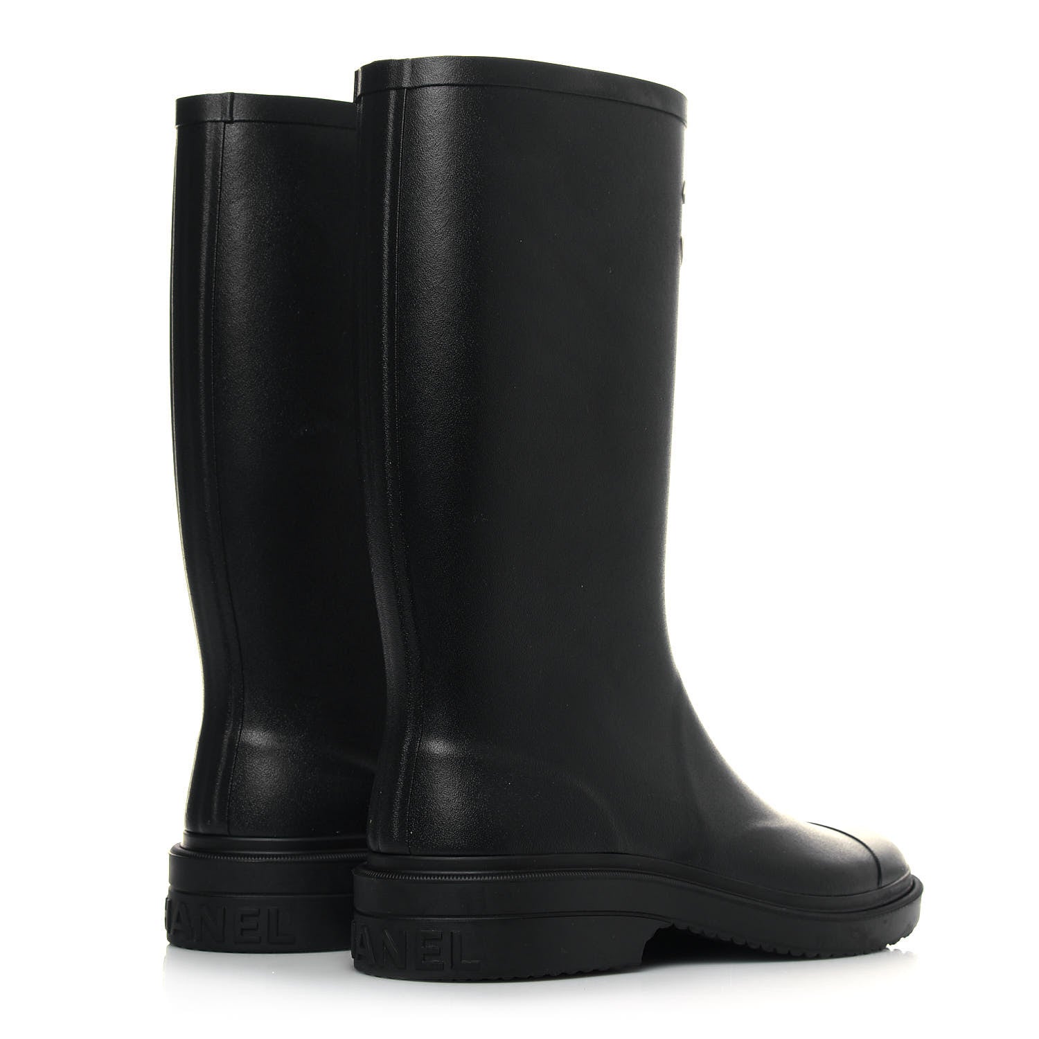 Chanel Caoutchouk CC High Boots 40 Black 4 of 8