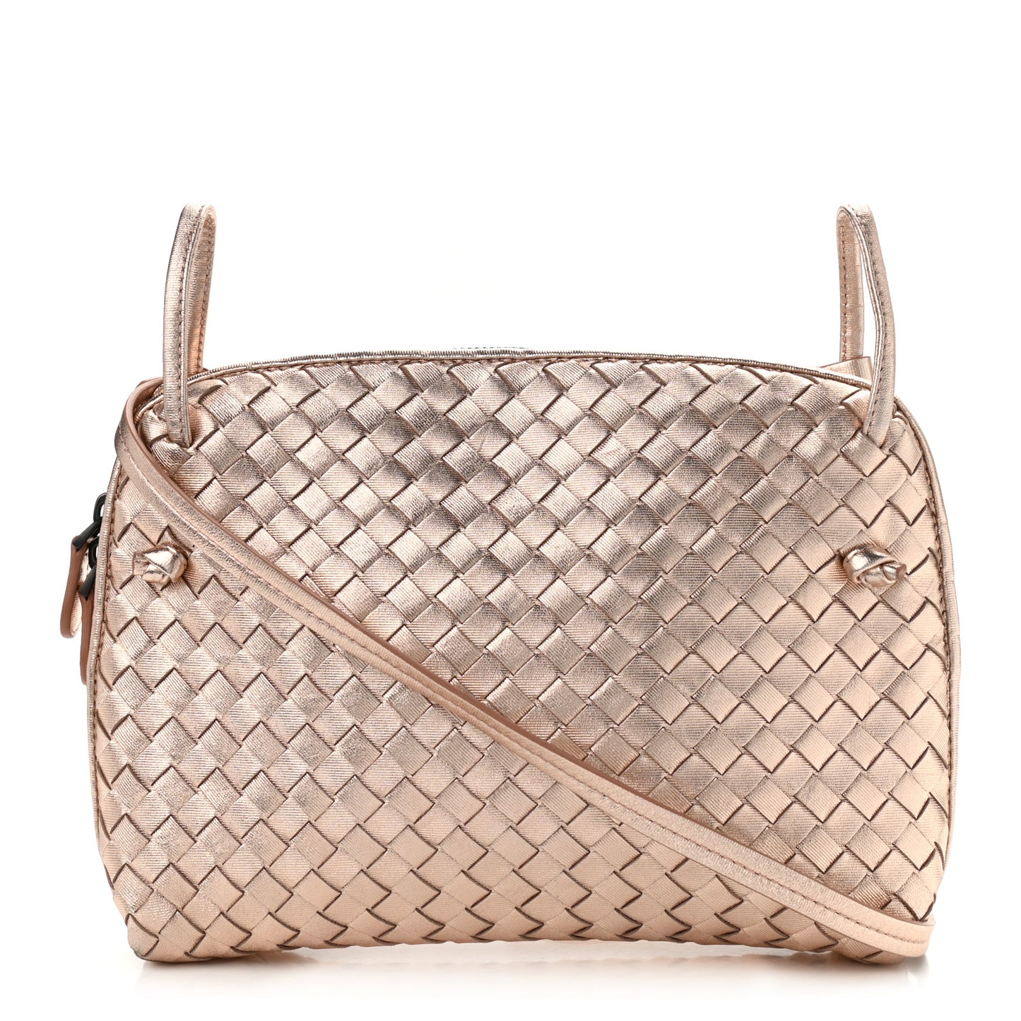 Metallic Grosgrain Intrecciato Nodini Crossbody Messenger Copper