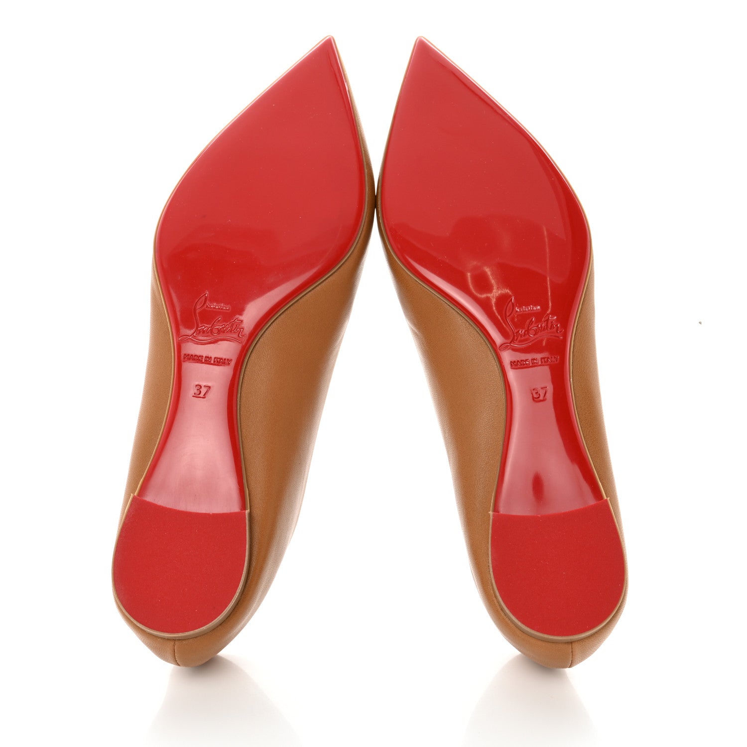 Christian Louboutin Shiny Nappa Ballalla Flats 37 Cafe Creme 5 of 9
