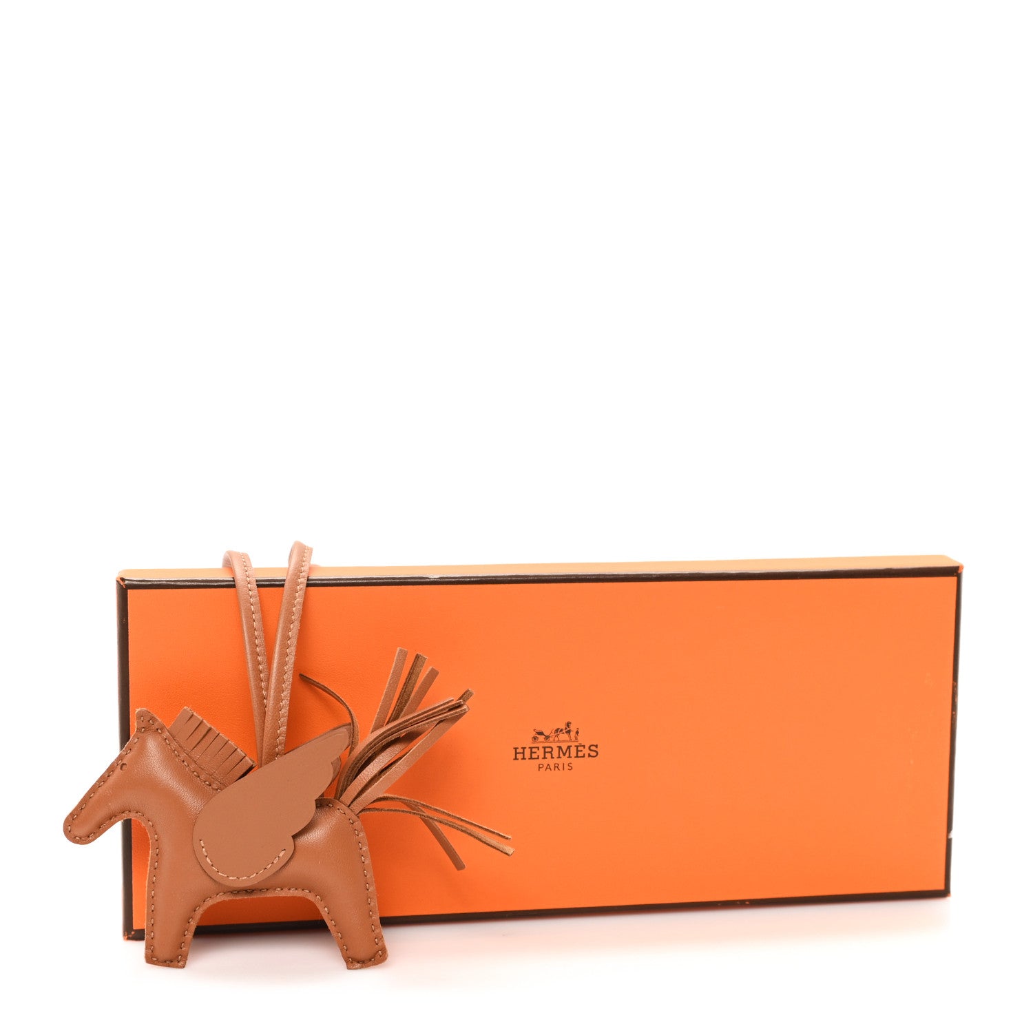 Hermes Milo Lambskin Swift Grigri Rodeo Pegase Horse Bag Charm PM Gold 5 of 5