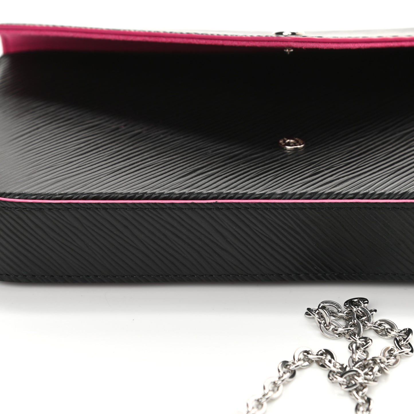 Epi Pochette Felicie Black Hot Pink