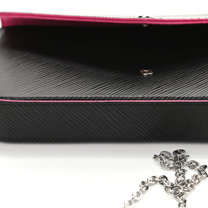 Louis Vuitton Epi Pochette Felicie Black Hot Pink 17 of 18