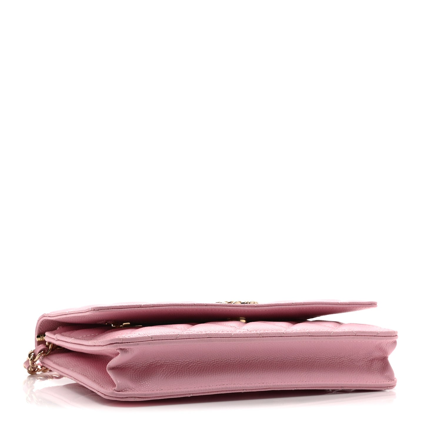 Caviar Quilted Wallet on Chain WOC Light Pink