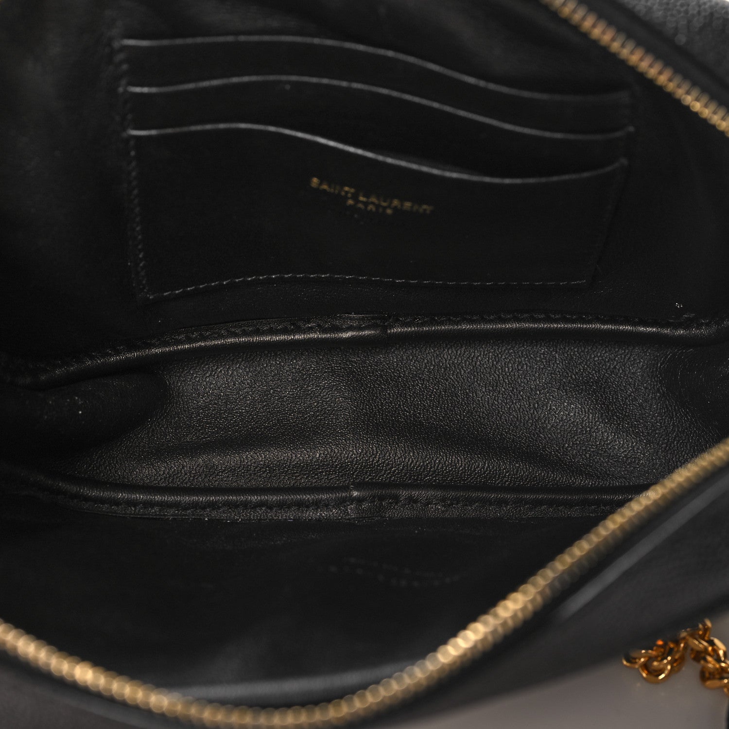 Saint Laurent Grain De Poudre Matelasse Monogram Mini Lou Camera Bag Black 5 of 11