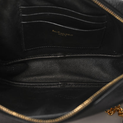 Saint Laurent Grain De Poudre Matelasse Monogram Mini Lou Camera Bag Black 5 of 11