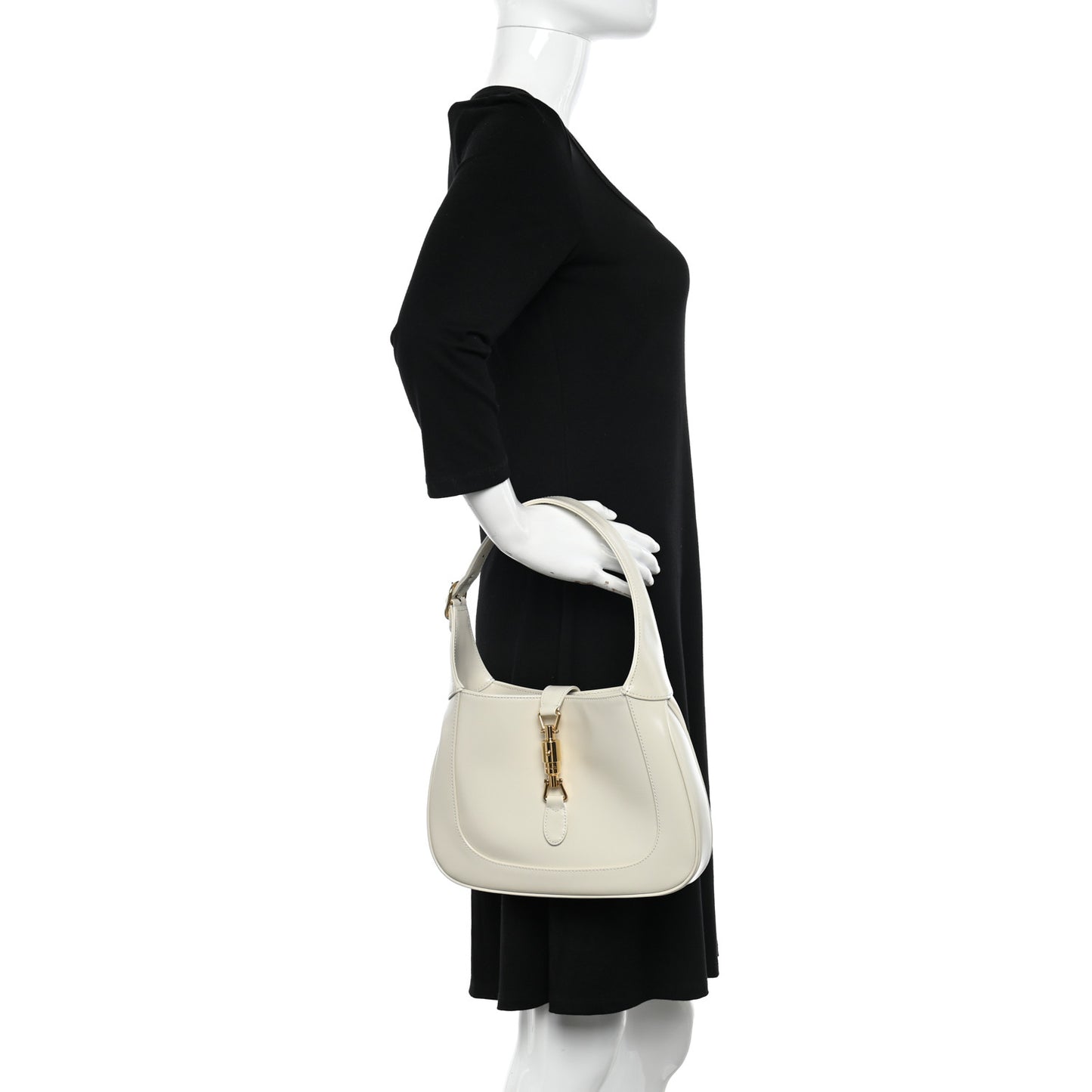 Boarded Dyana Lux Calfskin Small Jackie 1961 Hobo Mystic White
