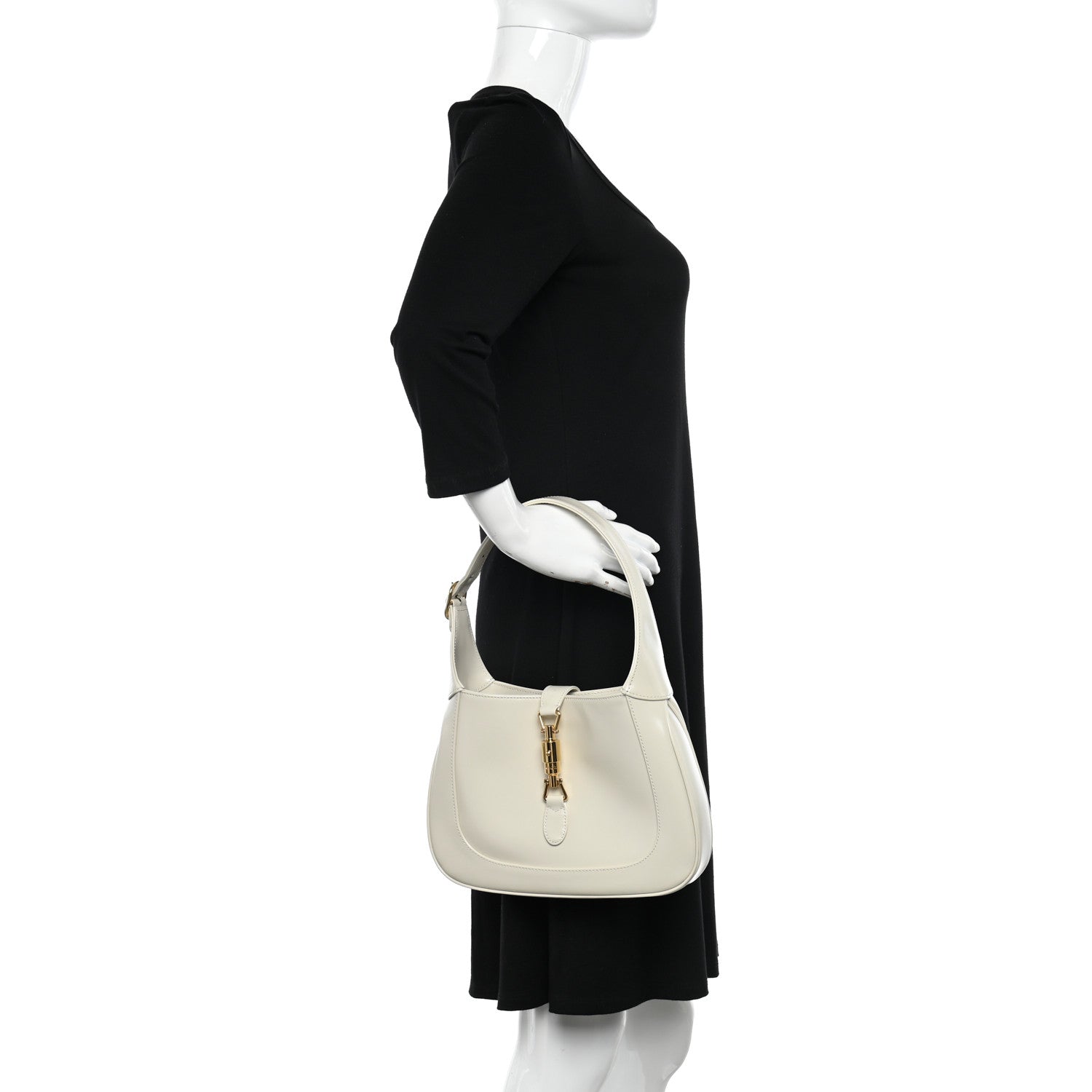 Gucci Boarded Dyana Lux Calfskin Small Jackie 1961 Hobo Mystic White 2 of 15