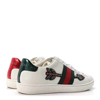 Gucci Calfskin Web Studded Womens Arrow Ace Sneakers 36 White 5 of 10