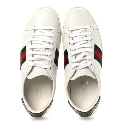 Gucci Calfskin Crocodile Web Womens Ace Sneakers 39 White Green 2 of 13