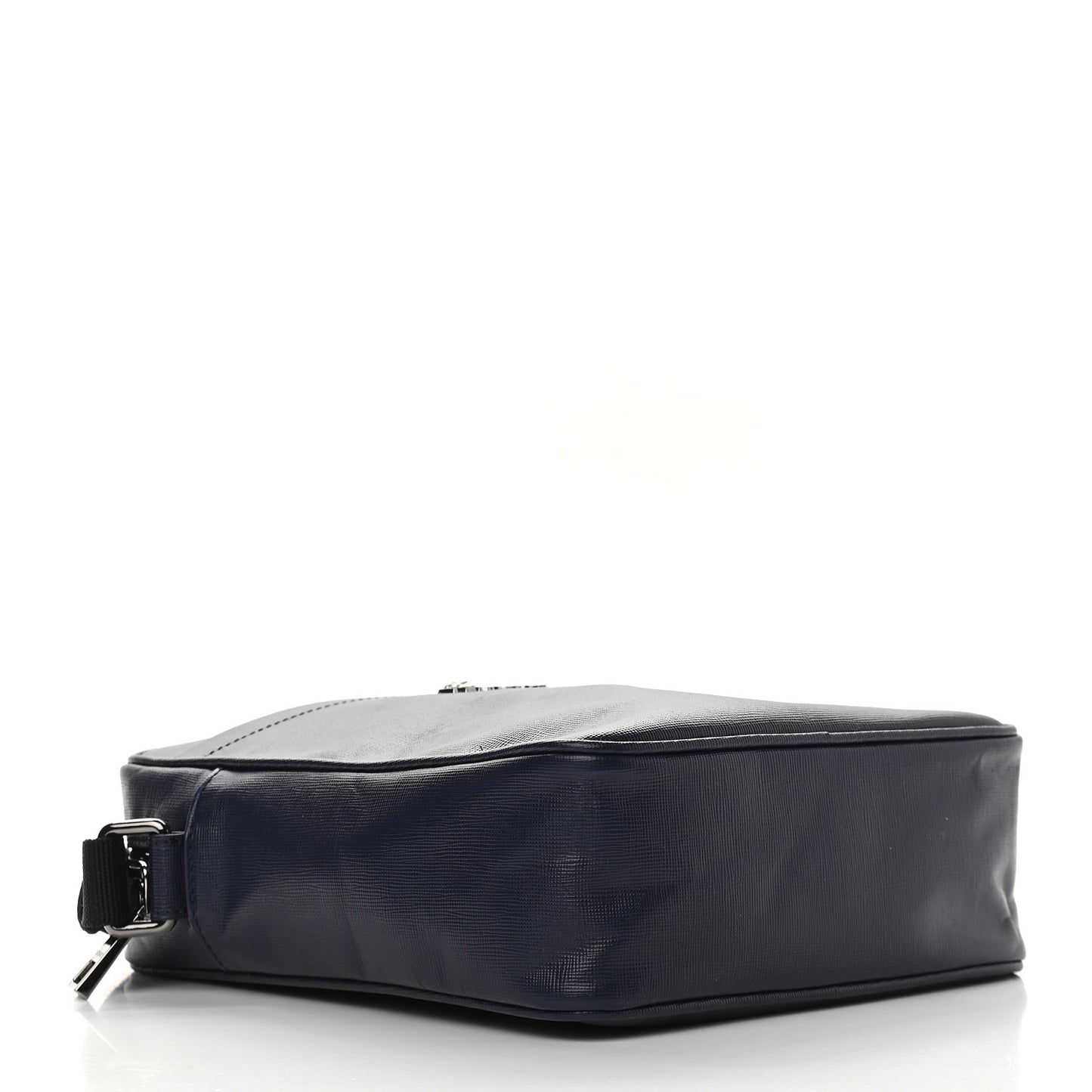Grained Calfskin Mens Messenger Bag Blue