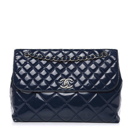 Chanel Vinyl Quilted In the Business Flap Bag Navy Blue 1 of 12