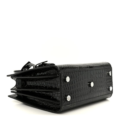 Saint Laurent Calfskin Crocodile Embossed Nano Sac De Jour Black 4 of 11