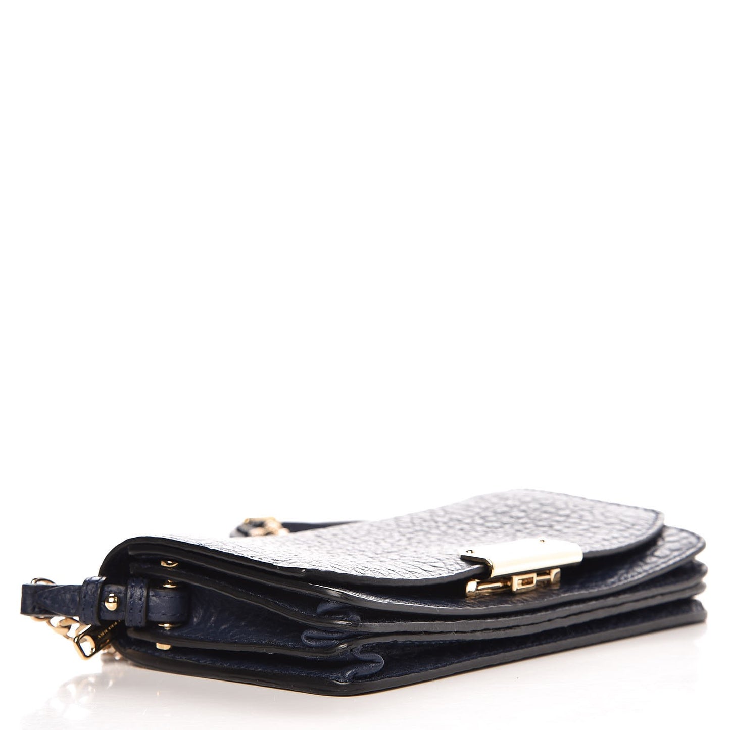Signature Grain Small Madison Chain Clutch Blue