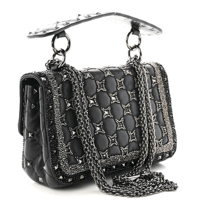 Valentino Garavani Beaded Small Rockstud Spike It Shoulder Bag Black 3 of 9