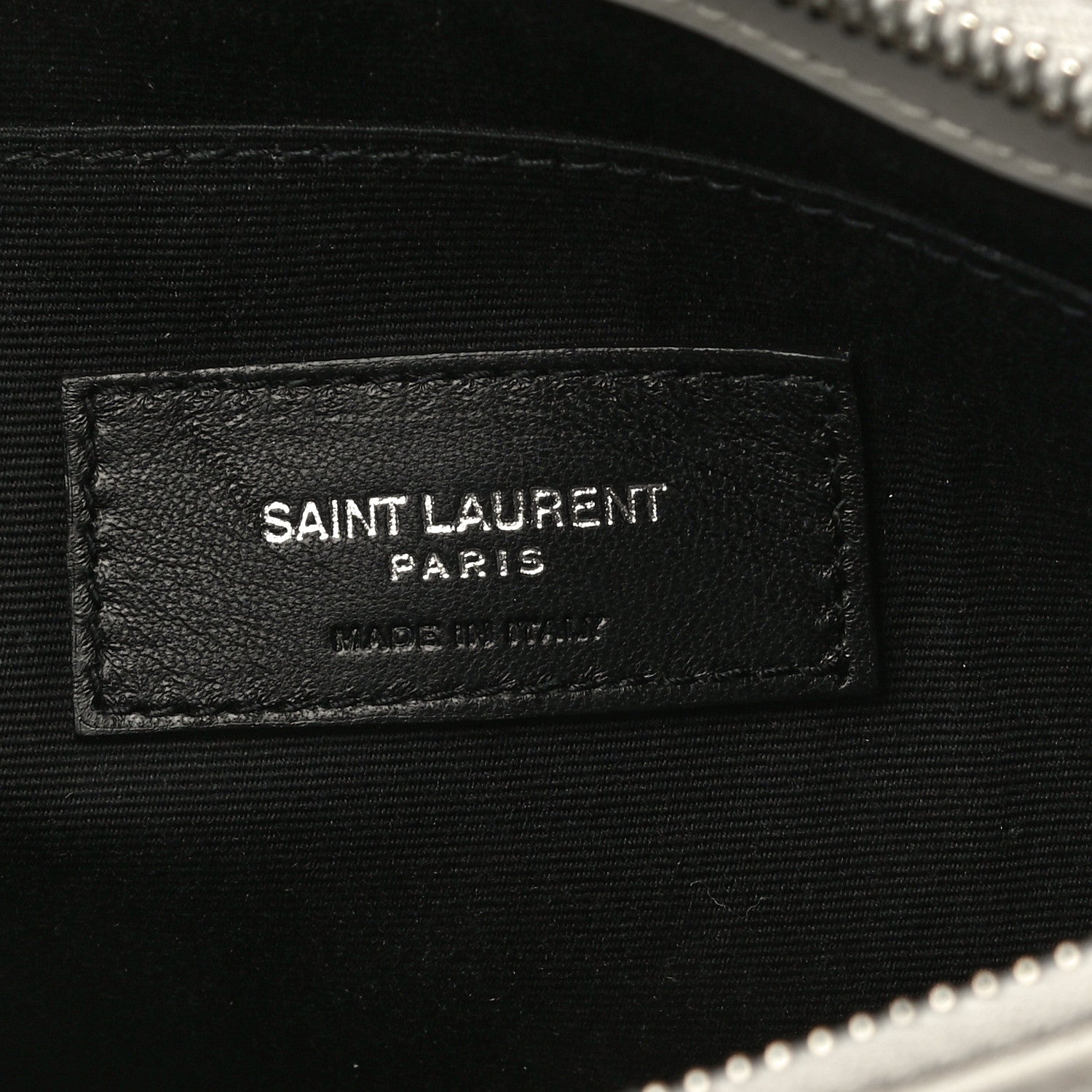 Saint Laurent Calfskin Matelasse Chevron Monogram A5 Wristlet Granite 6 of 11