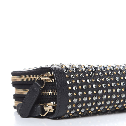 Chanel Bullskin Strass Studded Zip Around Phone Holder Black 5 of 12
