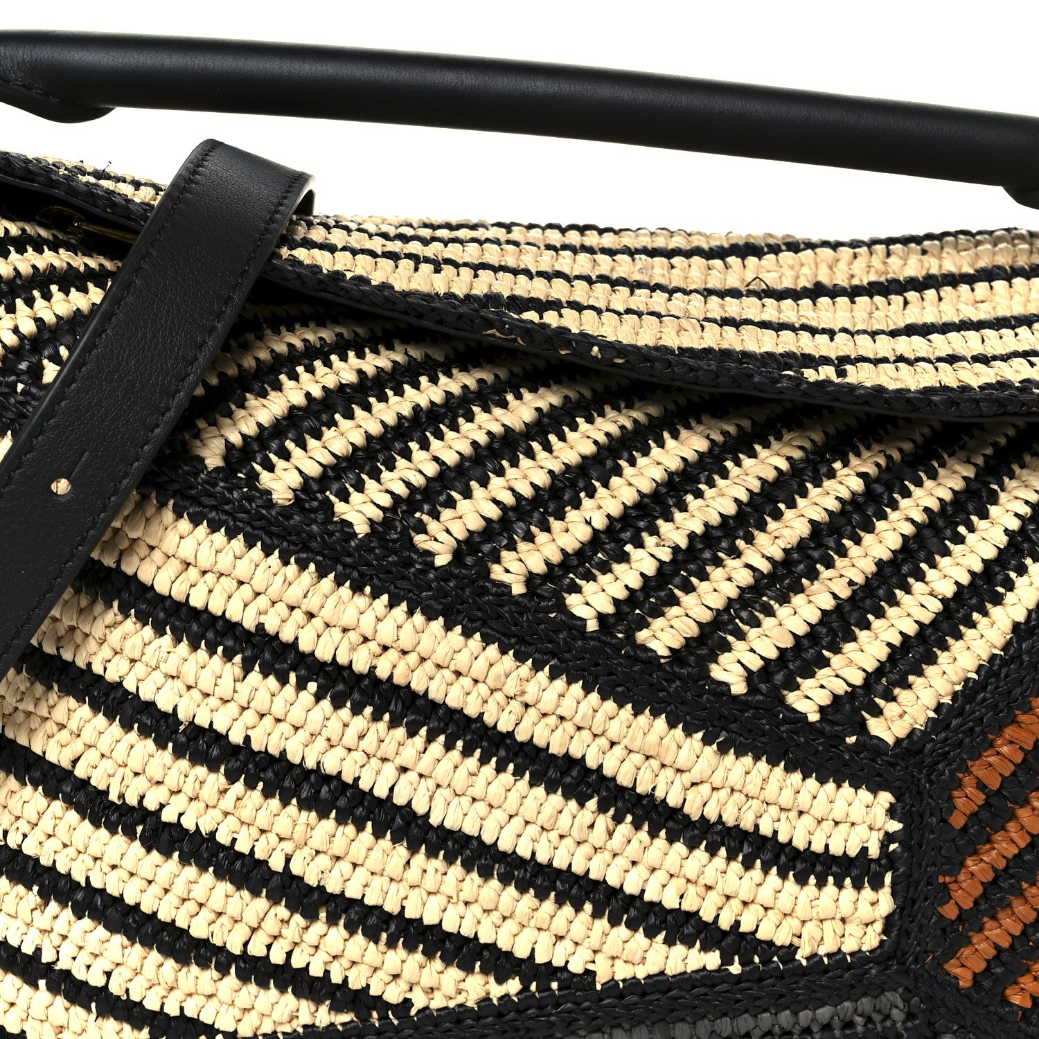 Loewe Calfskin Raffia Paula's Ibiza Small Puzzle Edge Bag Natural Honey Gold 8 of 10