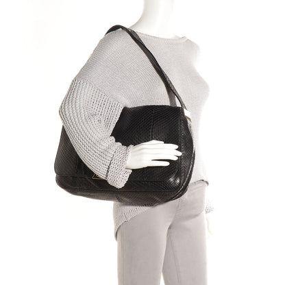 Gucci Snakeskin G Square Medium Shoulder Bag Black 2 of 7