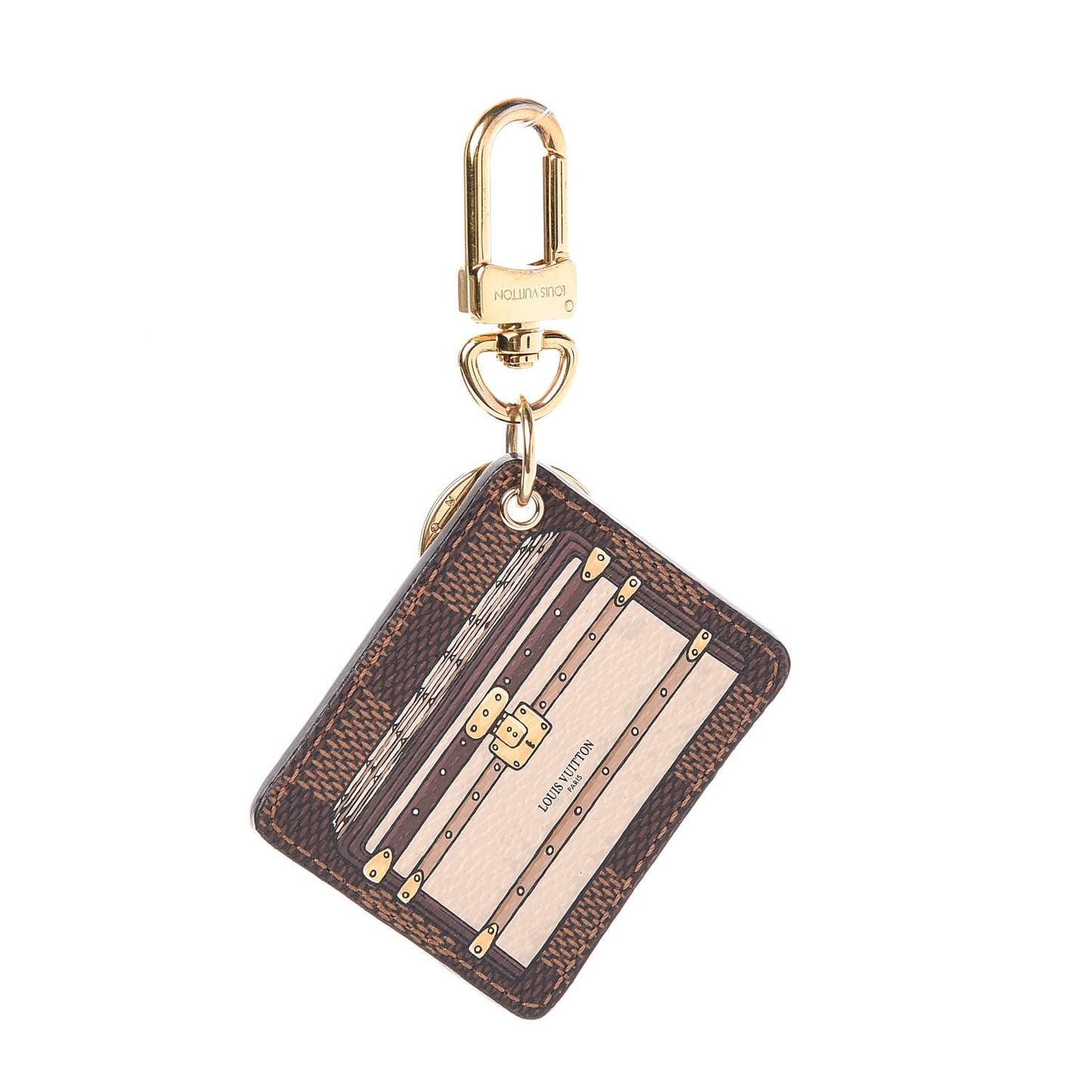 Damier Ebene Illustre Trunk Key Holder Beige