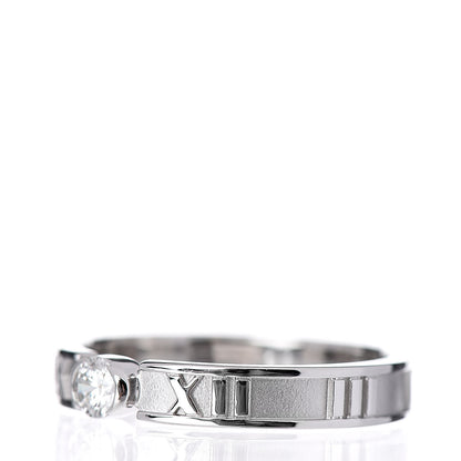 Tiffany 18K White Gold Diamond Atlas Solitaire Band Ring 49 5 3 of 5