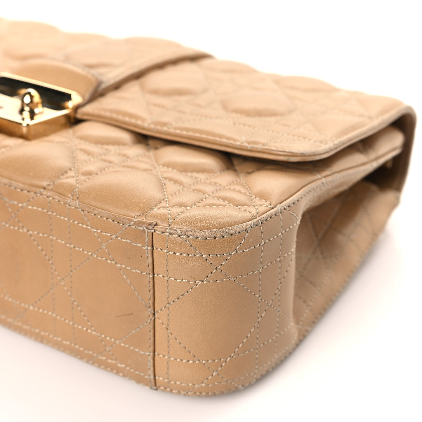 Lambskin Cannage Medium Miss Dior Flap Beige
